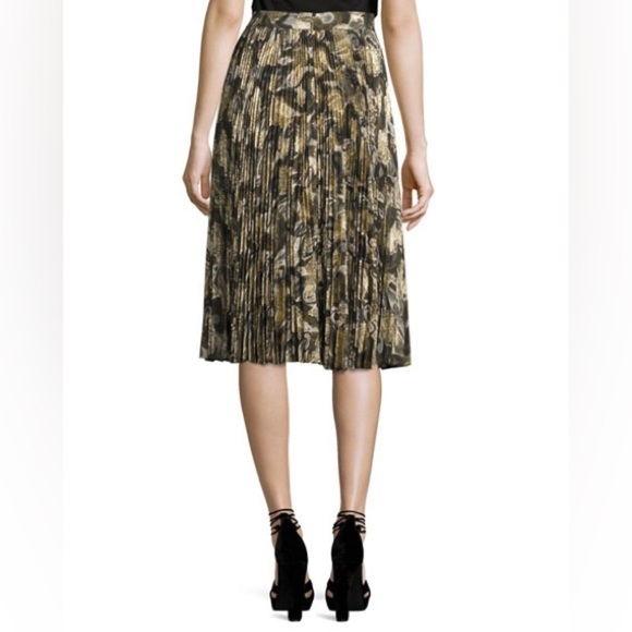 Haute Hippie Sunburst Flare Pleated Paisley Midi Skit Size 4 - Picture 4 of 4